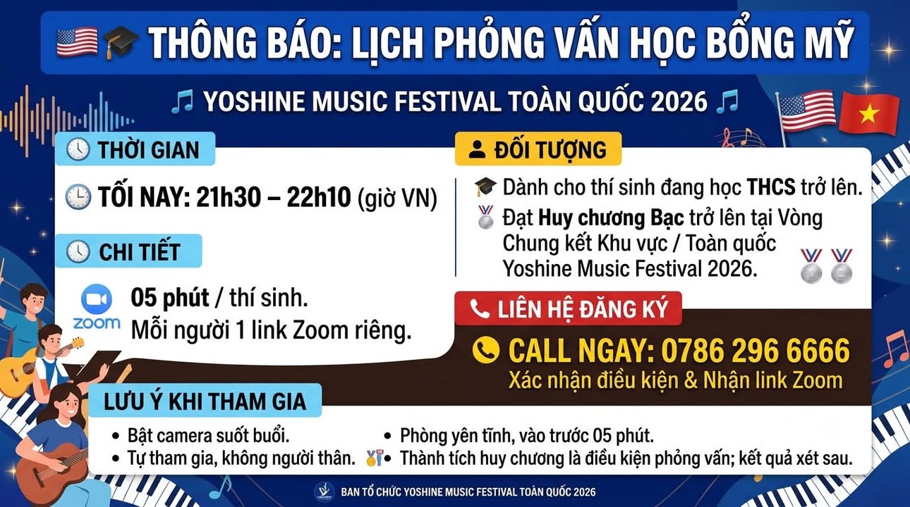🇺🇸🎓 THÔNG BÁO LỊCH PHỎNG VẤN HỌC BỔNG MỸ