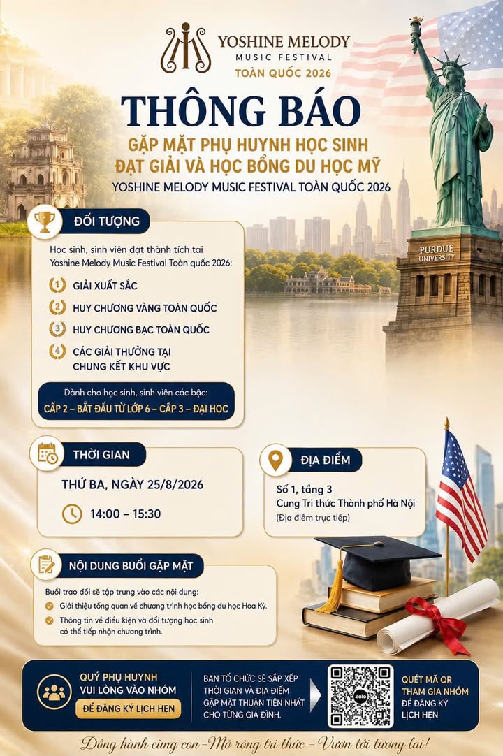 THÔNG BÁO - Về chương trình trao đổi học bổng du học Hoa Kỳ dà