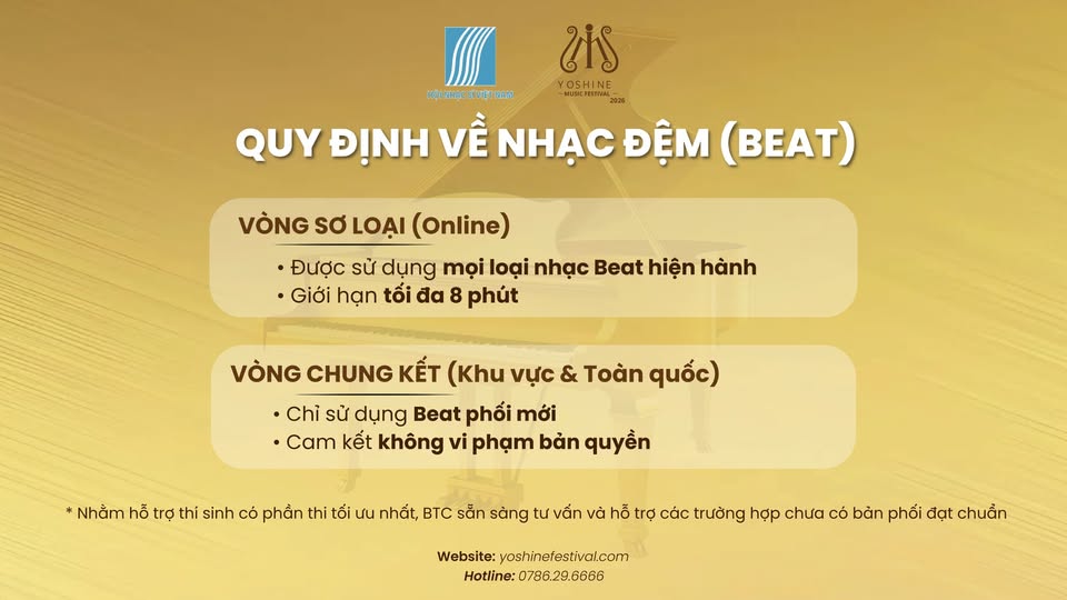 QUY ĐỊNH VỀ NHẠC ĐỆM (BEAT)